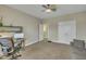 A well-lit bedroom provides a spacious closet and a glimpse into the bathroom through the conveniently located door at 8304 Rosiere Dr, Cary, NC 27518