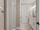 Neutral bathroom featuring a shower and double sinks at 938 Haybeck Ln, Apex, NC 27523