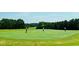 Picturesque golf course scene with golfers, green turf, trees, and clear blue sky for recreational enjoyment at 105 Olde Liberty Dr, Youngsville, NC 27596