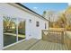 Sliding glass doors lead to new wooden deck at 111 Faucette Ave, Burlington, NC 27215