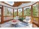Charming sunroom with wood ceiling and walls providing a cozy space for relaxing and enjoying the outdoors at 116 Galway Dr, Chapel Hill, NC 27517