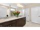Beautiful bathroom with granite countertops, double sinks, and tile flooring at 1214 Gaston Manor Dr, Durham, NC 27703