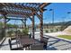 Community tennis courts, picnic tables, and pergola offer a recreational space for residents to enjoy at 1214 Gaston Manor Dr, Durham, NC 27703