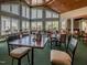 Spacious dining room with multiple seating arrangements and plenty of natural light at 249 High Ridge Ln, Pittsboro, NC 27312