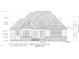 Detailed front elevation architectural drawing showing stone accents and window placements at 249 High Ridge Ln, Pittsboro, NC 27312