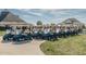 A fleet of golf carts lined up and ready for a day on the course at 249 High Ridge Ln, Pittsboro, NC 27312