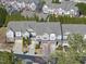 A high angle of a residential townhome community featuring neat landscaping at 2821 Casona Way, Raleigh, NC 27616