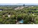 Aerial view of the community with lush trees, a pool, and a tennis court at 3080 Colony Rd # A, Durham, NC 27705