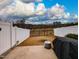 Fenced backyard with a concrete patio and trees in the background at 372 White Oak Ridge Dr, Garner, NC 27529