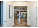 Entryway view of the open floor plan featuring a kitchen, dining area, and living area at 372 White Oak Ridge Dr, Garner, NC 27529