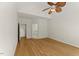 Bedroom featuring hardwood floors and a ceiling fan at 6008 Chittim Ct, Raleigh, NC 27616