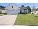 Charming single-Gathering home featuring a two-car garage, well-manicured lawn, and inviting curb appeal at 8710 Kenridge Ln, Fuquay Varina, NC 27526