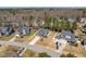An aerial view of a neighborhood featuring well-maintained lawns at 96 Foxtail Ct, Clayton, NC 27520