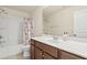 Comfortable bathroom featuring a shower and vanity with storage at 1029 Benay Rd, Morrisville, NC 27560