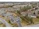 This aerial view captures the home's location within a scenic community setting at 1146 Blue Bird Ln, Wake Forest, NC 27587