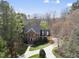 Overhead view of a landscaped circular driveway and brick home at 12101 Lockhart Ln, Raleigh, NC 27614