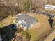 Aerial view of home showing patio and backyard at 1603 N Alston Ave, Durham, NC 27701