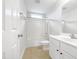 Clean bathroom featuring a shower and tub combination and a vanity with storage at 2012 Castana Ct, Willow Springs, NC 27592