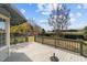 A view of the backyard and deck, offering ample space for outdoor enjoyment and relaxation at 205 Parliament Pl, Dunn, NC 28334