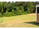 Expansive backyard featuring lush greenery and mature trees at 207 Golfview Ave, Benson, NC 27504