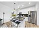 Modern kitchen with island, stainless steel appliances, and sleek black and white design at 208 Martin Luther King Jr Blvd, Raleigh, NC 27601