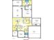 Floor plan showcasing the layout of the house with kitchen, bedrooms, bathrooms and owner's suite at 228 Pecan Valley Way, Four Oaks, NC 27524