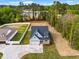Aerial view of house with pond and manicured lawn at 8487 Old Us 421, Lillington, NC 27546