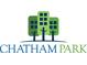 The Chatham Park logo is displayed, featuring stylized trees and a clean, modern font at 101 Parkland Dr, Pittsboro, NC 27312