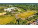 Aerial view of the neighborhood school, complete with athletic fields and green spaces at 1046 Upchurch Farm Ln, Cary, NC 27519