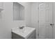 Neat bathroom featuring a vessel sink and a vanity at 1103 Gaston St, Smithfield, NC 27577