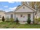Charming one-story home featuring a gable roof, two windows, and a small porch supported by decorative metal posts at 1103 Gaston St, Smithfield, NC 27577
