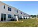 A new construction townhouse with an expansive backyard features landscaping and ample green space at 22 Twin Birch Dr, Angier, NC 27501