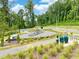 Outdoor fitness area along a sidewalk with exercise equipment surrounded by landscaping at 247 Augusta Pond Way # 164, Raleigh, NC 27603