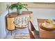 Corner display cabinet with stemware in a well-appointed dining area; ideal for entertaining guests at 3613 Hope Valley Rd, Durham, NC 27707