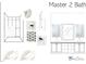 This bathroom features 2 sinks and custom tiling in shower at 5808 Norwood Ridge Dr, Raleigh, NC 27614