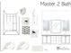Bathroom with a double vanity, sleek mirrors, and modern fixtures at 5808 Norwood Ridge Dr, Raleigh, NC 27614