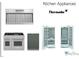 New modern kitchen appliances including range, hood, refrigerator and dishwasher by Thermador at 5808 Norwood Ridge Dr, Raleigh, NC 27614