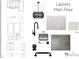 A rendering of a laundry room featuring custom cabinetry, modern fixtures, and tile selections at 5808 Norwood Ridge Dr, Raleigh, NC 27614
