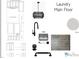 Main floor laundry includes cabinets, fixtures, pendant light, and flooring at 5808 Norwood Ridge Dr, Raleigh, NC 27614