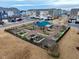 Aerial view of community garden, highlighting organized garden beds and communal areas at 6609 Truxton Ln, Raleigh, NC 27616