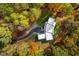 Stunning modern home from above, surrounded by lush trees and a curved driveway at 721 Jones Ferry Rd, Chapel Hill, NC 27516