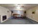 Spacious game room with fireplace, pool table, bar and ceiling fan at 96 Overlook Rd, Cameron, NC 28326