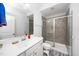 Bathroom with a shower, vanity, and modern fixtures at 1516 Barn Door Dr, Apex, NC 27502