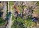 Aerial view showcasing a tree-covered lot and property location at 2408 Homestead Road Rd, Chapel Hill, NC 27516