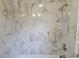 Bathroom featuring a shower with elegant marble-style tile surround at 3616 Open Sight Ct, Raleigh, NC 27616