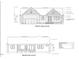 Architectural drawing of front elevation showing brick foundation, garage, and 6