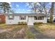 Charming single-story home with a gray brick exterior, gray shutters and a well-manicured lawn at 510 Cross St, Sanford, NC 27330