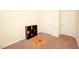Carpeted bedroom featuring a large lion rug and closet doors at 612 Marian Way, Sanford, NC 27330