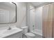 Neat bathroom featuring a single vanity, toilet, and bathtub with shower and curtain at 6610 Maynard Farm Rd, Chapel Hill, NC 27516