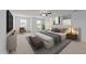 Beautiful bedroom with a ceiling fan, plush carpet, and lots of natural light at 705 Prince Dr, Holly Springs, NC 27540